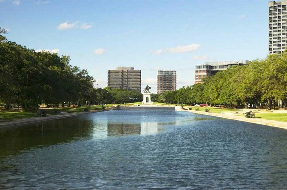 Lake outside hotel